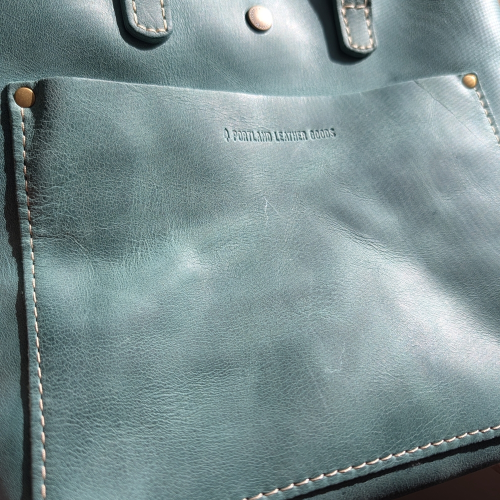 Portland Leather Goods Mini Crossbody Tote – Reef Green Full Grain Leather -BNNU - Picture 9 of 10